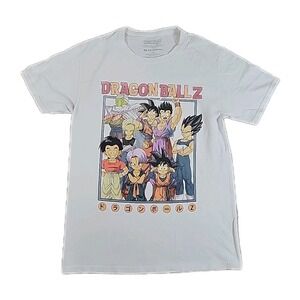Dragonball Z Toei Animation T-Shirt Beige Graphic Anime‎ Goku Men's SMALL